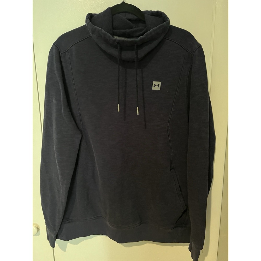 Under Armour Womens‎ Cowl Neck Front Pouch Pocket Sweatshirt Navy Large Coldgear